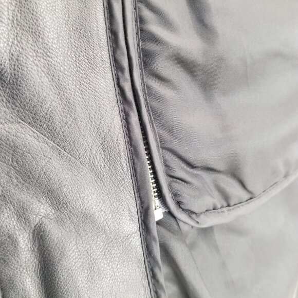 Wilsons Leather Pelle Studio Women Black Leather Insulated Jacket Coat Zip Large - Picture 13 of 13